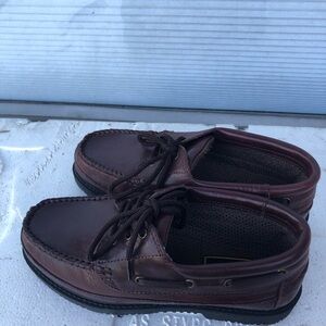Step & Stride Women’s Moccasins Brown Leather Laces Shoes Size 3.5